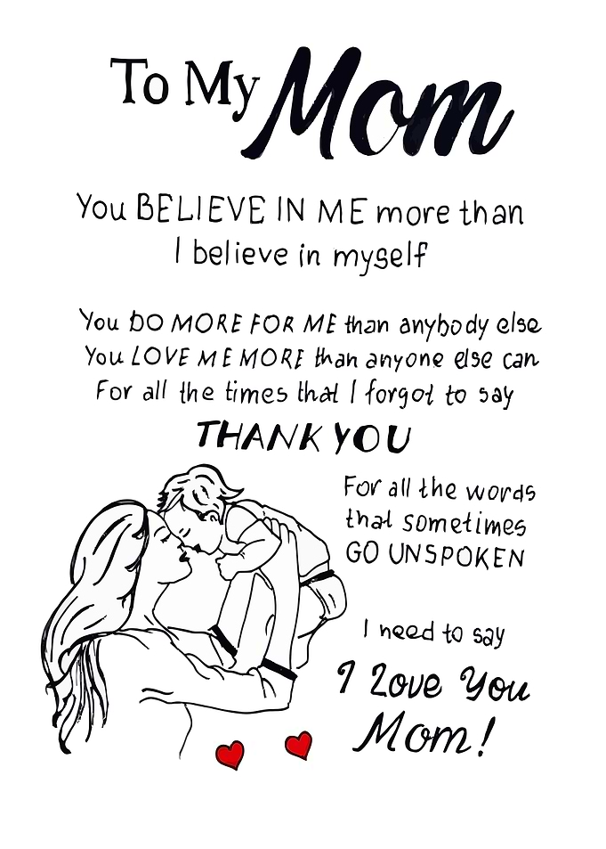 To my mom gift