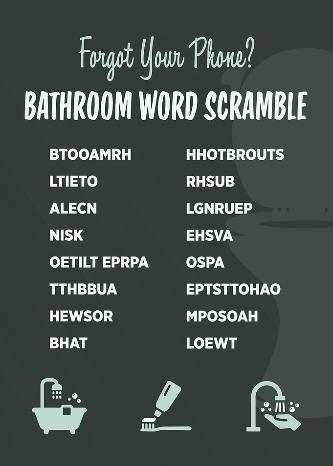 Bathroom Word Scramble