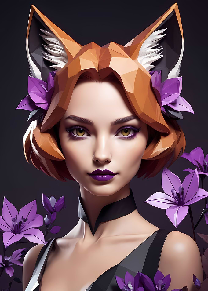 Floral Woman Fox 2