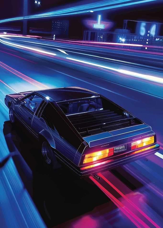 AESTHETIC NEON CAR