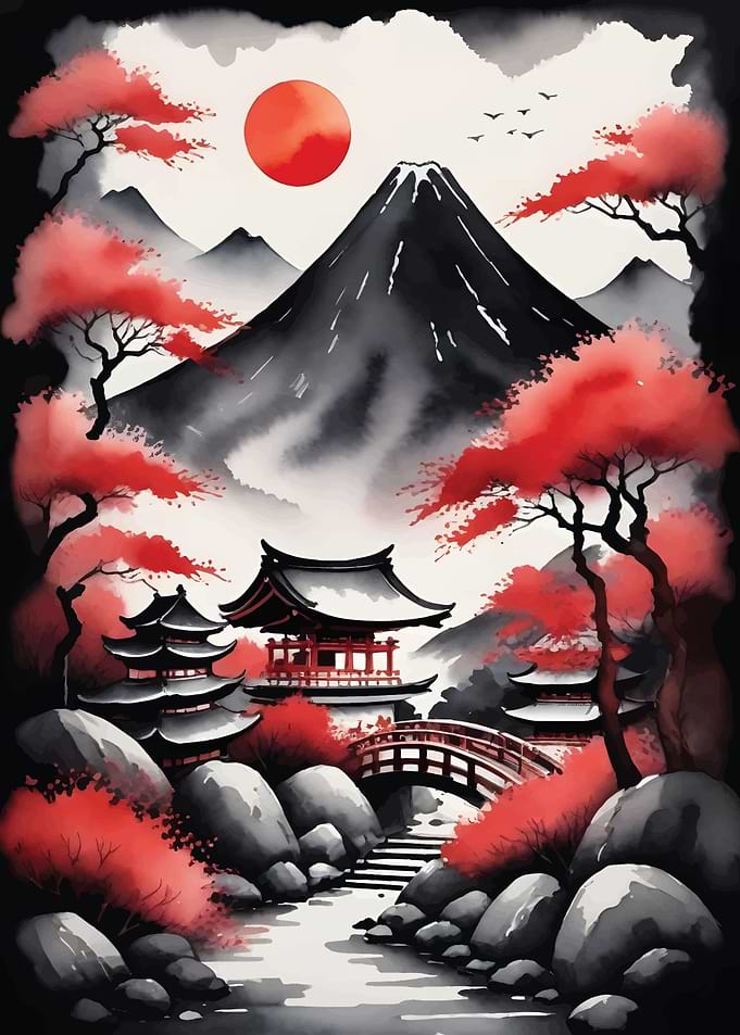 Red Black Asian