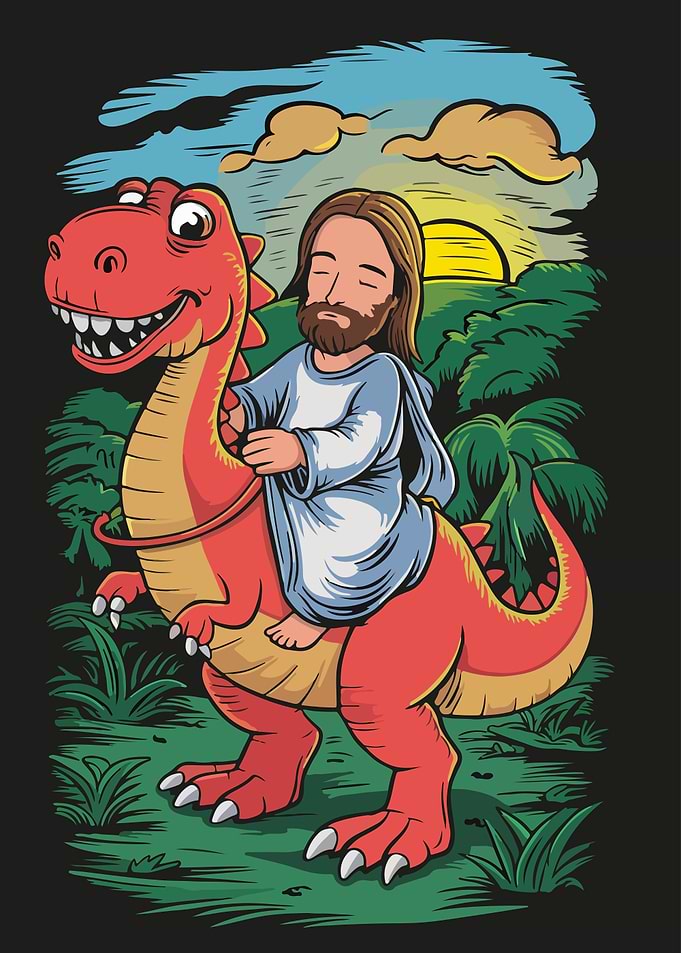 Divine Dino Jesus Riding