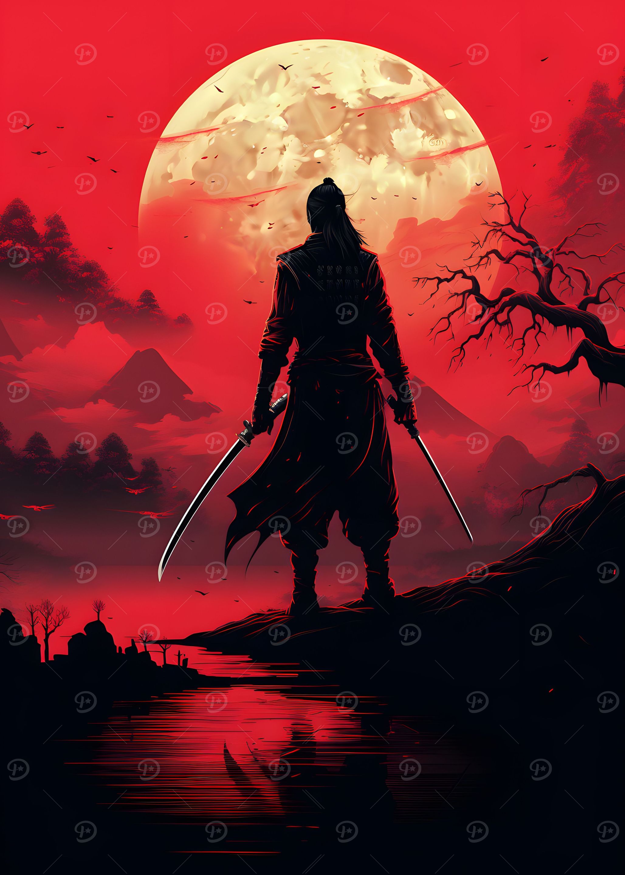 Japanese Warrior Full Moon