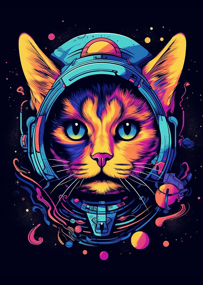 Brave cat astronaut