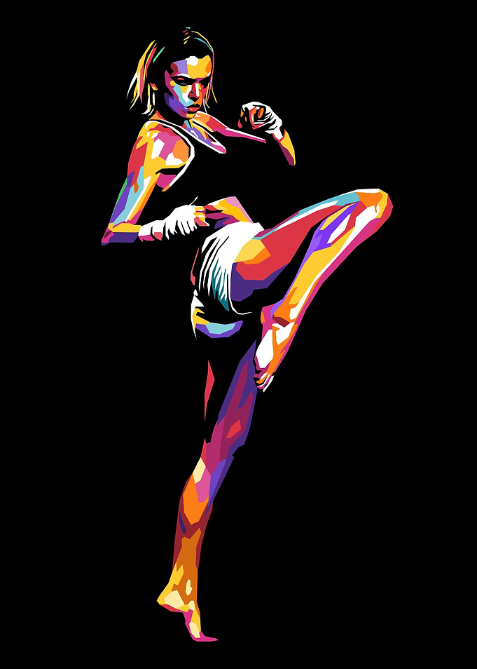 Female Fighter Pop Art