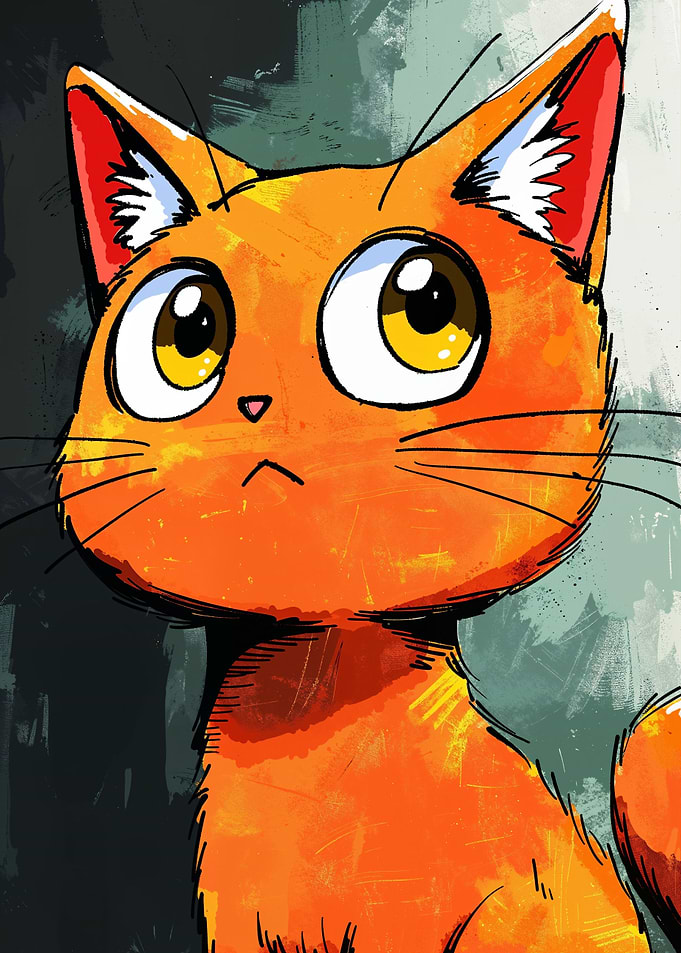 Pensive Orange Cat