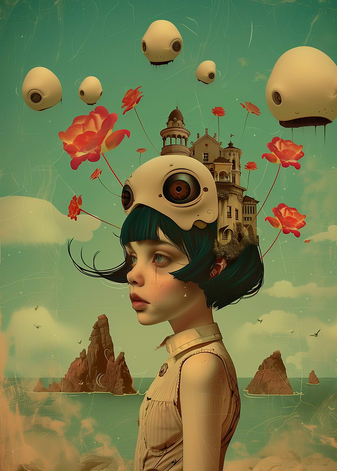 Vintage surreal poster