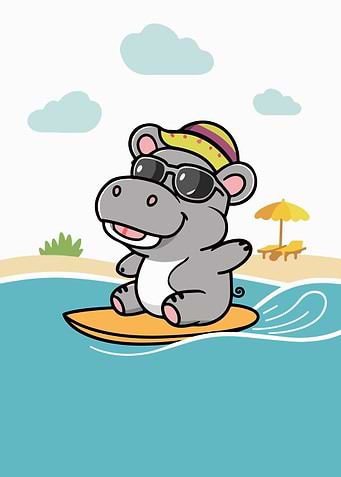 Hippo Hang Ten Catching W