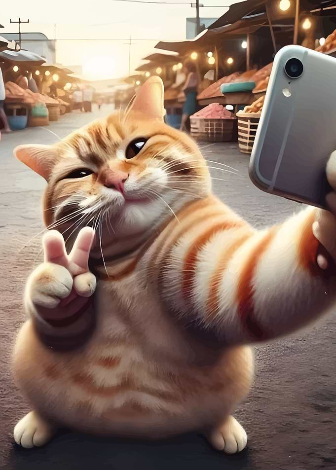 Blissful Cat Selfie