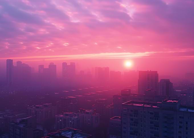City Vaporwave Sunset