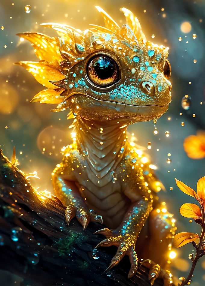 Golden Yellow baby dragon
