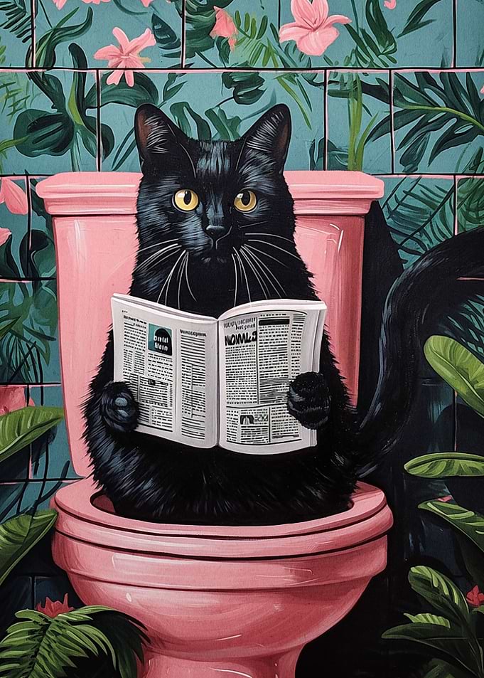 cat goes to the toilet
