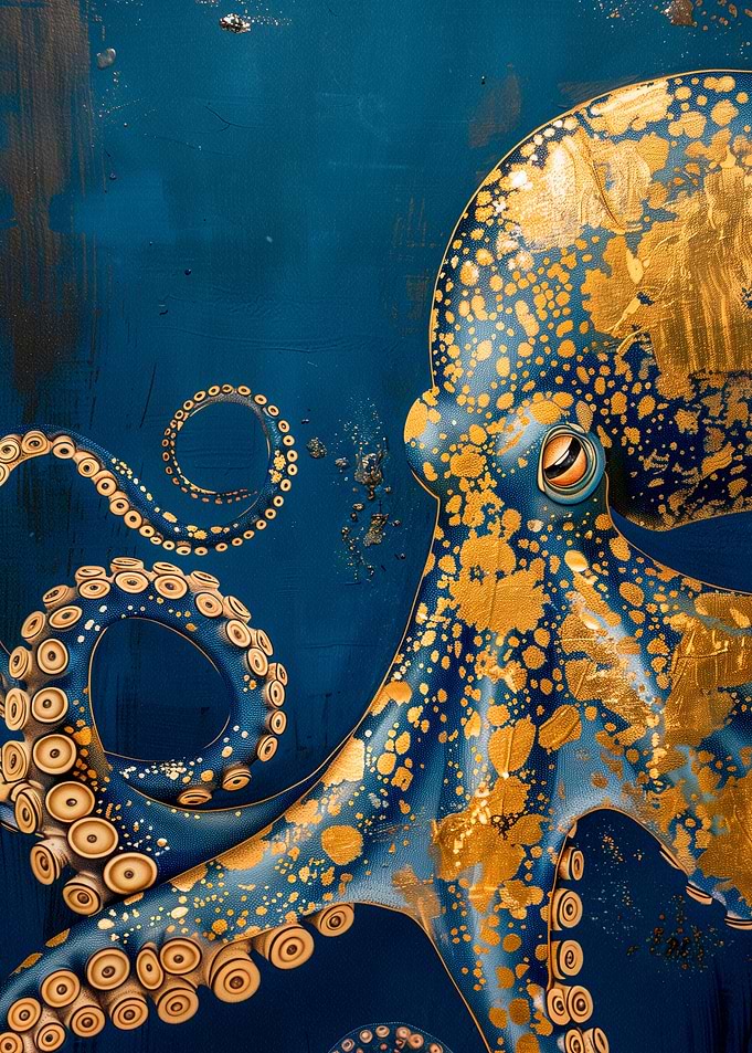 Blue and Gold Octupus
