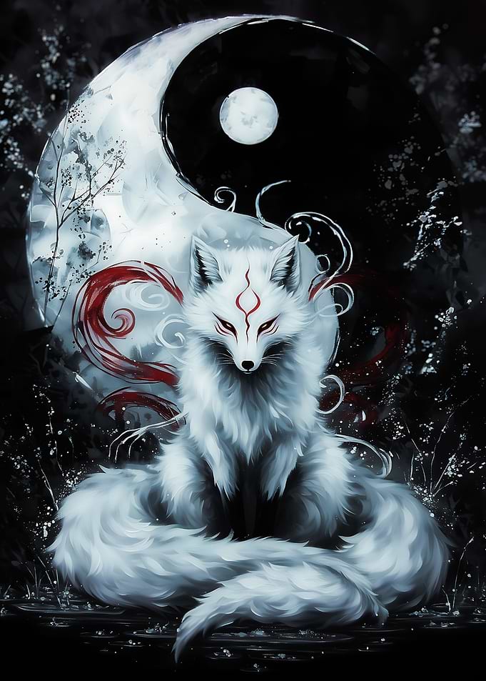 Yin and Yang Kitsune