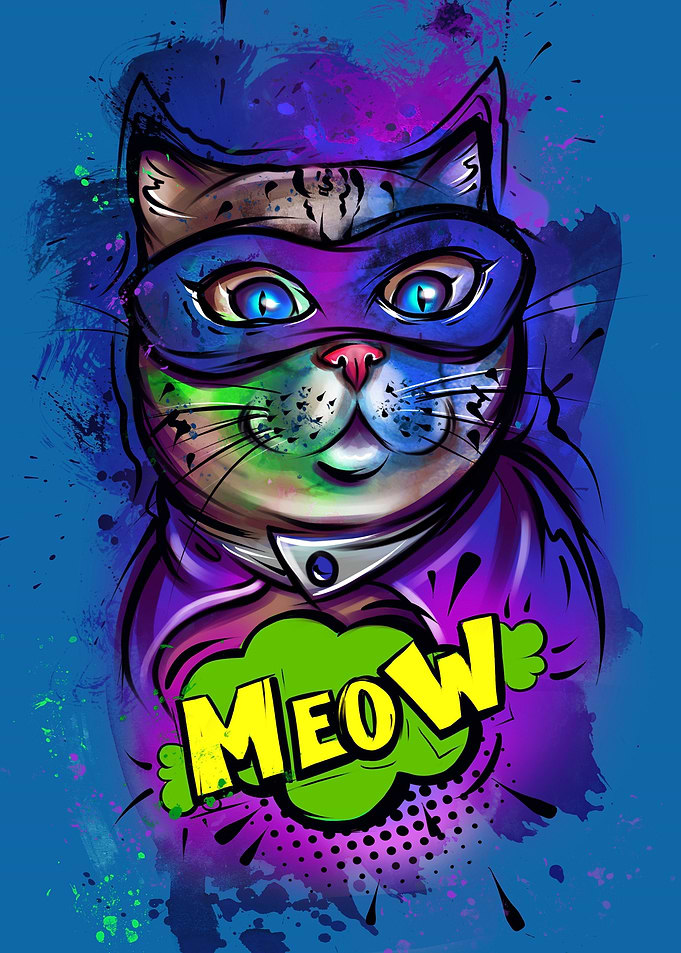 Meow Cat Art