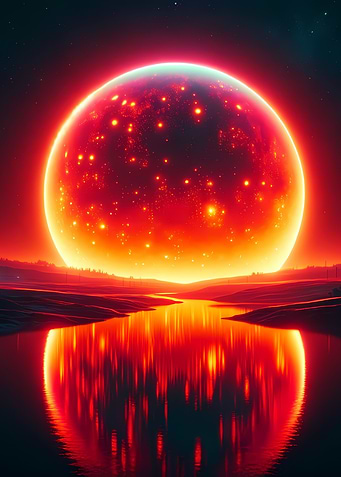 Fiery Celestial Reflection