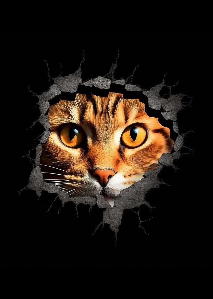 Kitten looking out