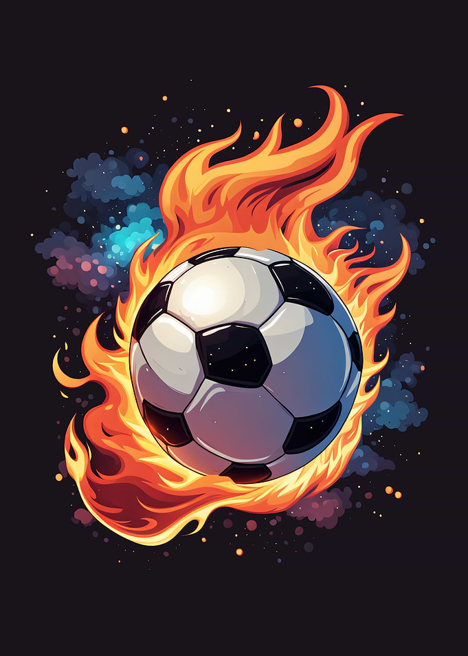 Flying soccer ball