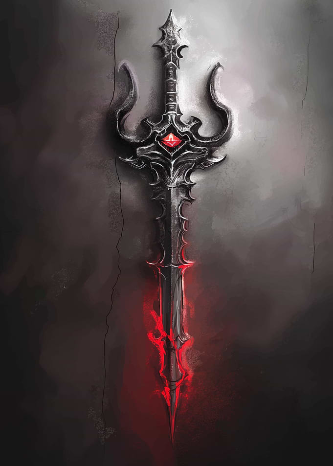 Crimson ornate sword