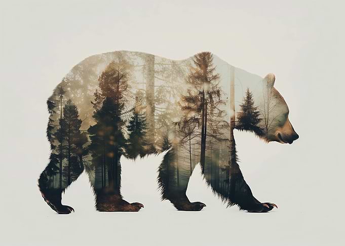 Bear Double Exposure