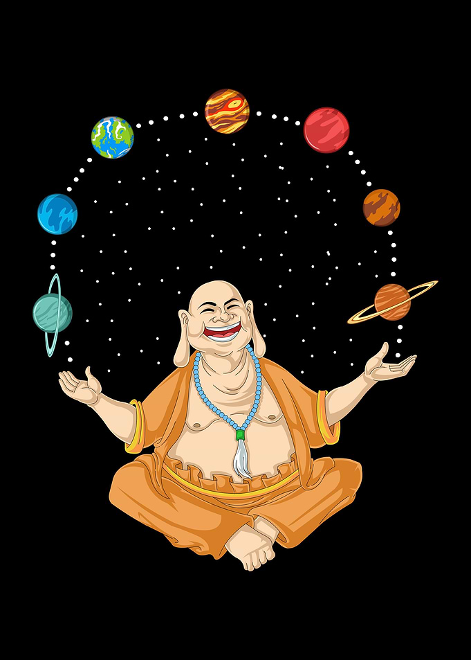 yoga buddha in space