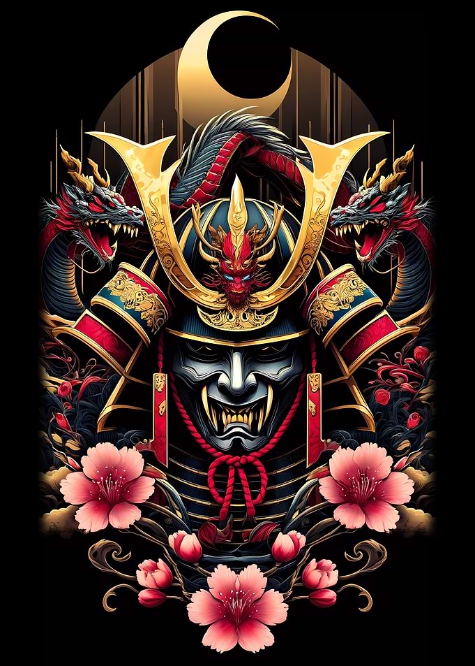 Traditional Samurai Mural