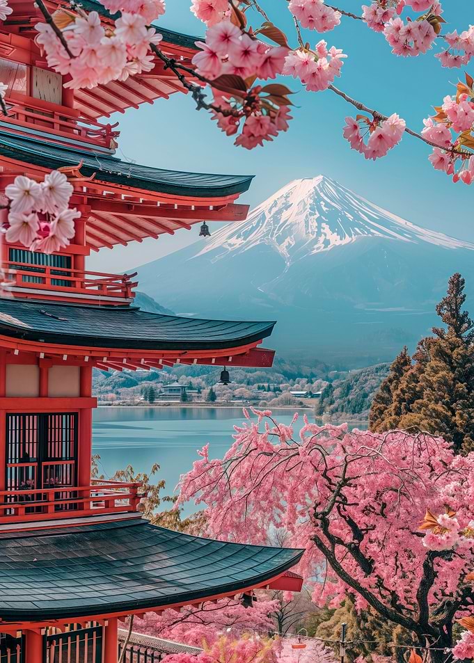 japanese sakura temple