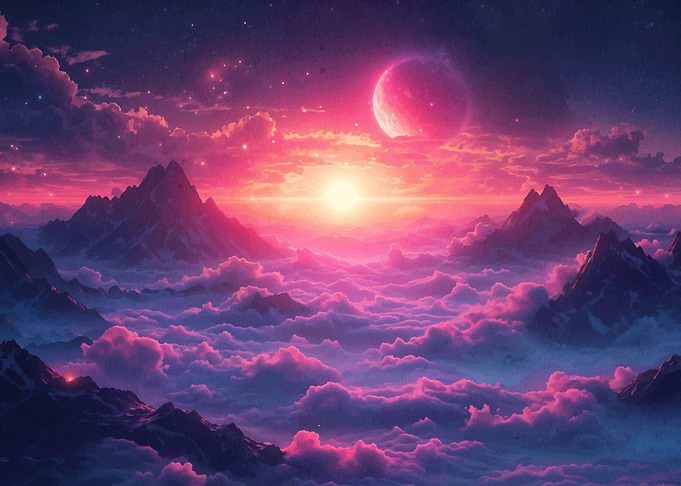 Mountain sunset landscape