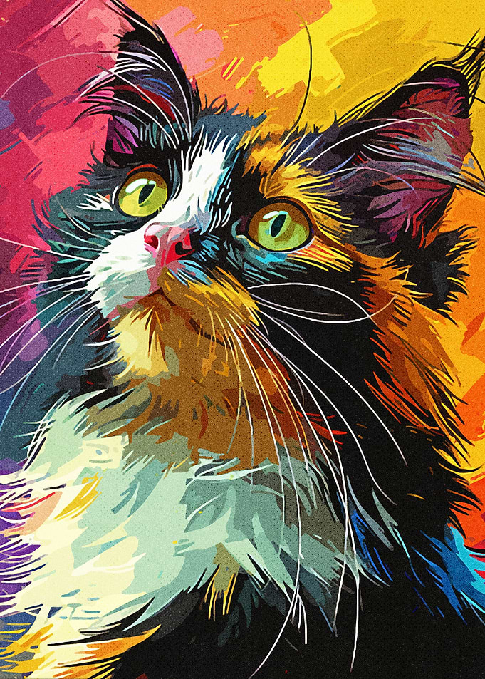 Cat Colorful Paint