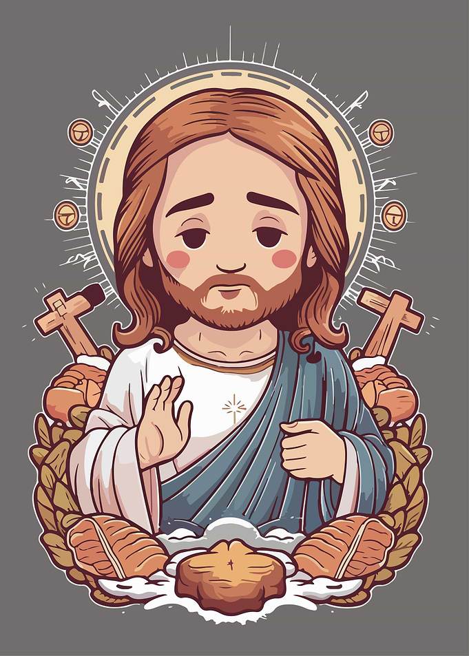 Cute Jesus Bringing Joy