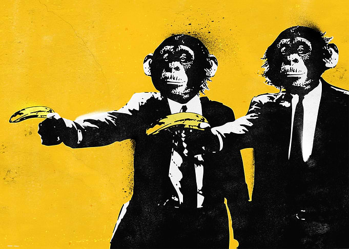 Pulp Banana Monkey Banksy