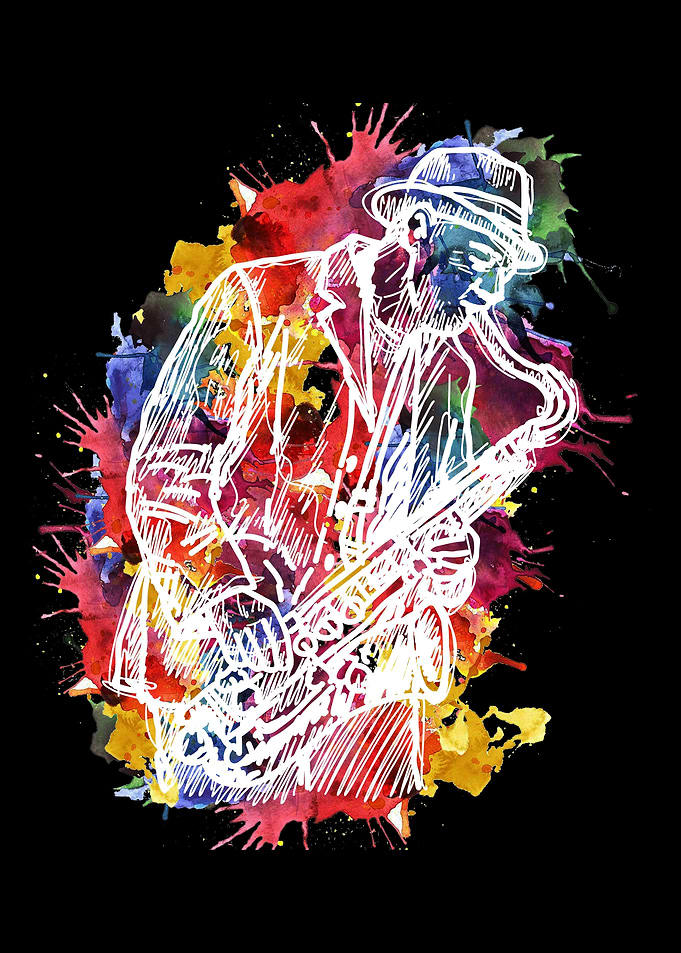 Watercolor Jazz Saxophone