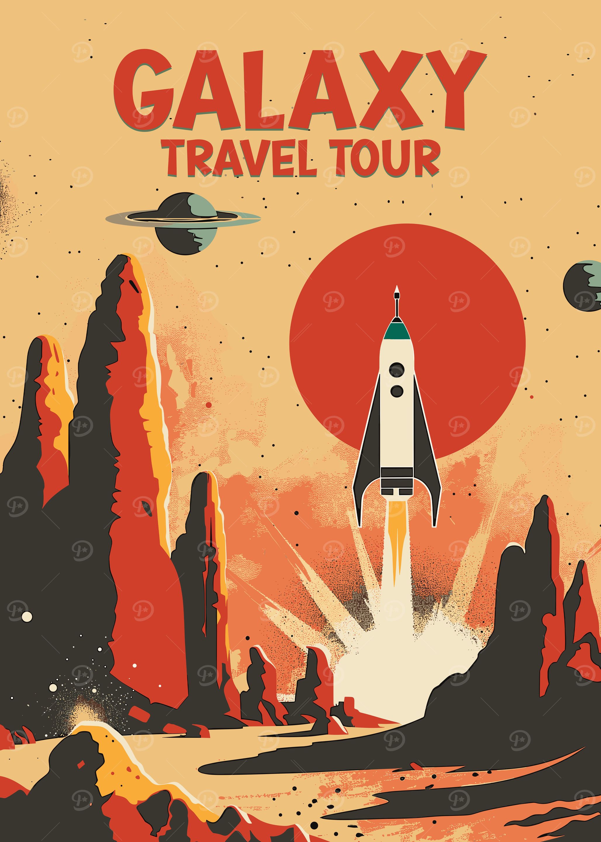 Galaxy Space Travel Poster