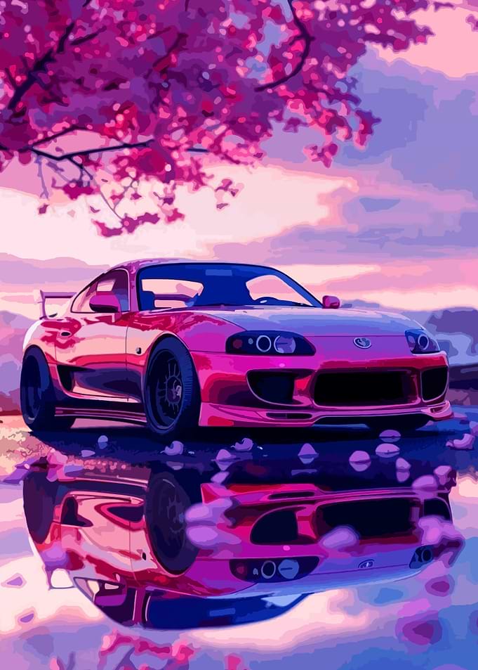 Sports Car in Sakura