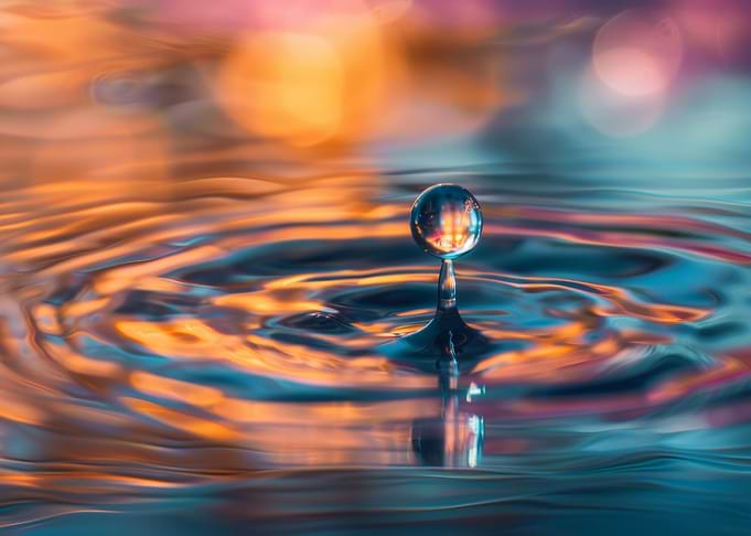 Sunset Droplet Mirage