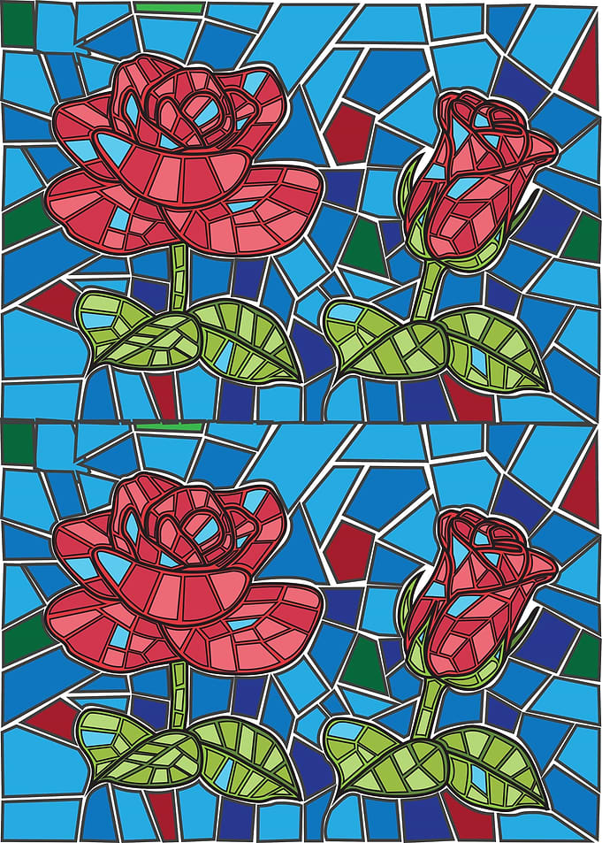 Rose flower Stained glass