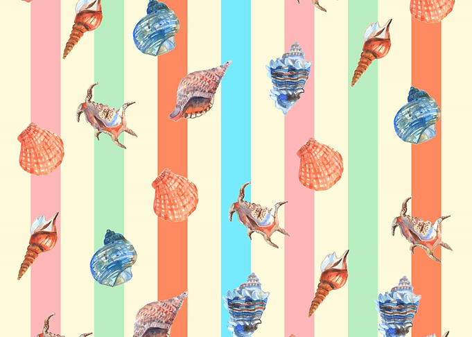 Pastel Boho Seashells