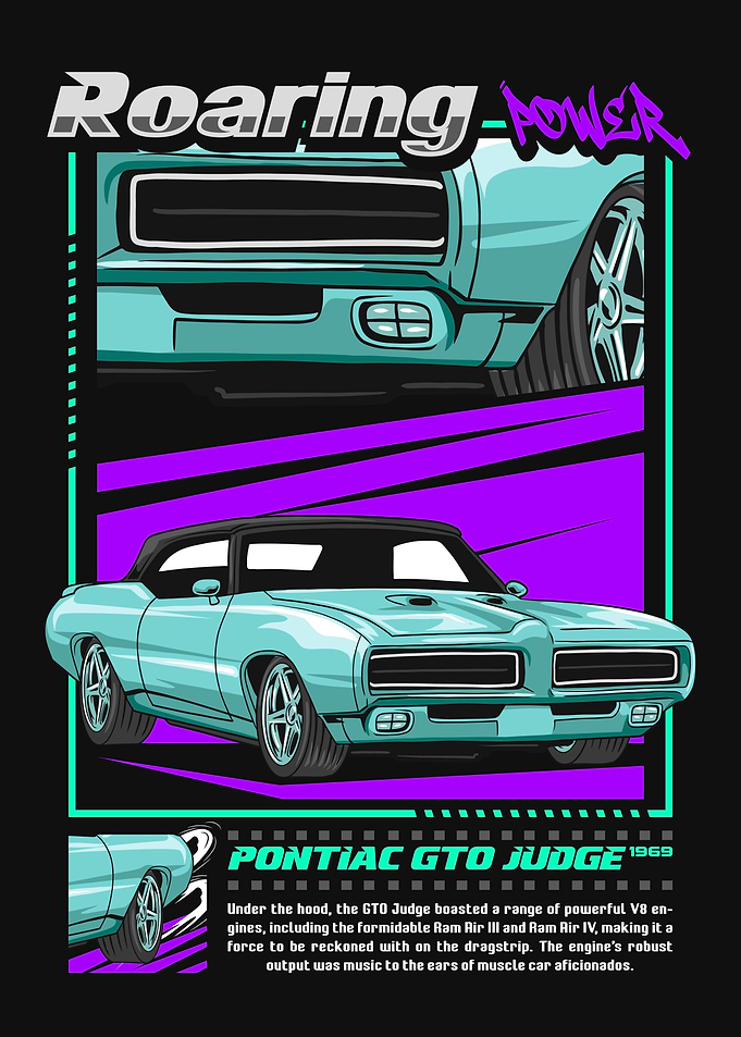 Retro GTO Judge Muscle Car
