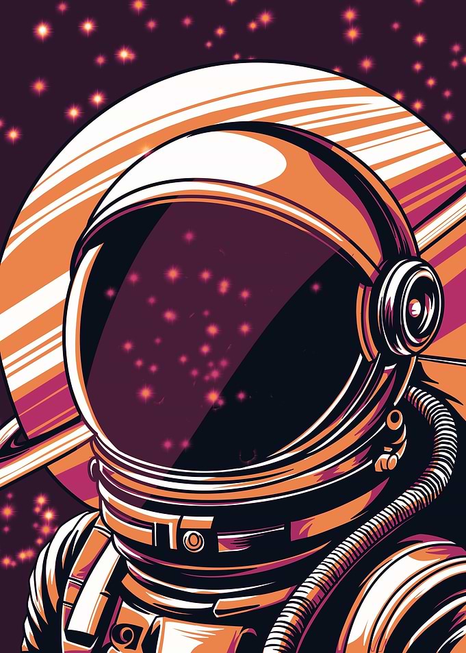 Astronaut In saturn