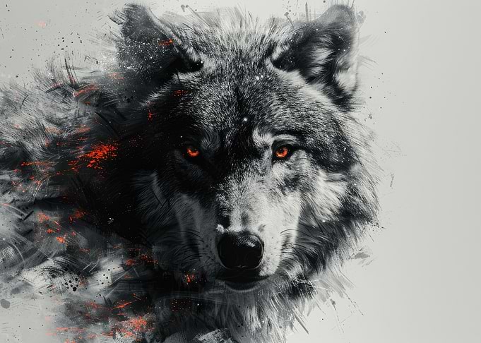 Abstract Wolf Portrait