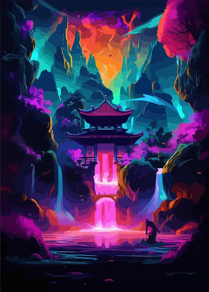 Japanese Nature Neon Art