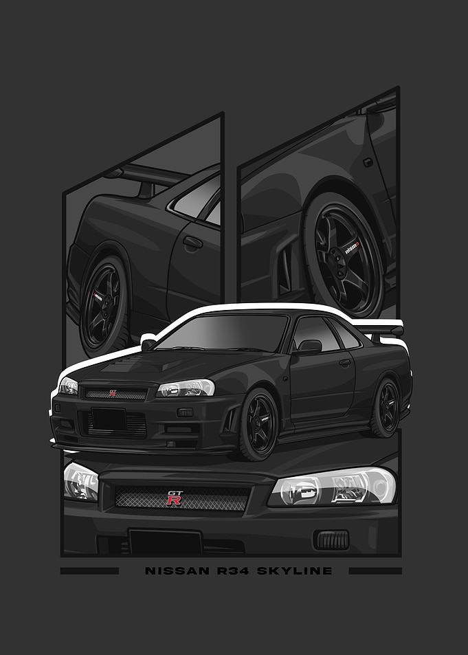 Nissan r34 Skyline black