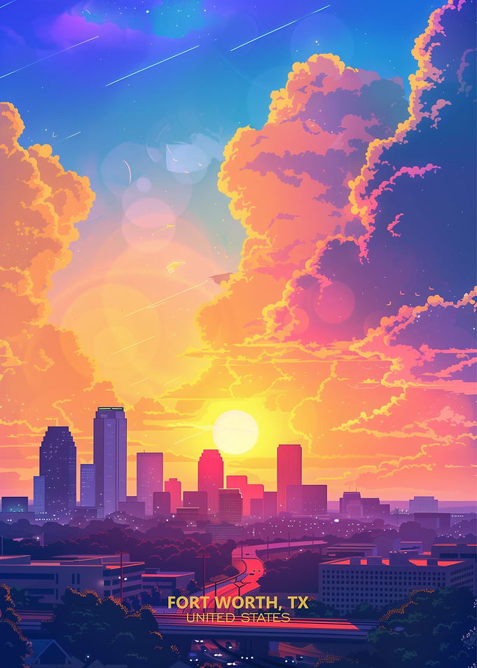 Fort Worth TX USA Sunset