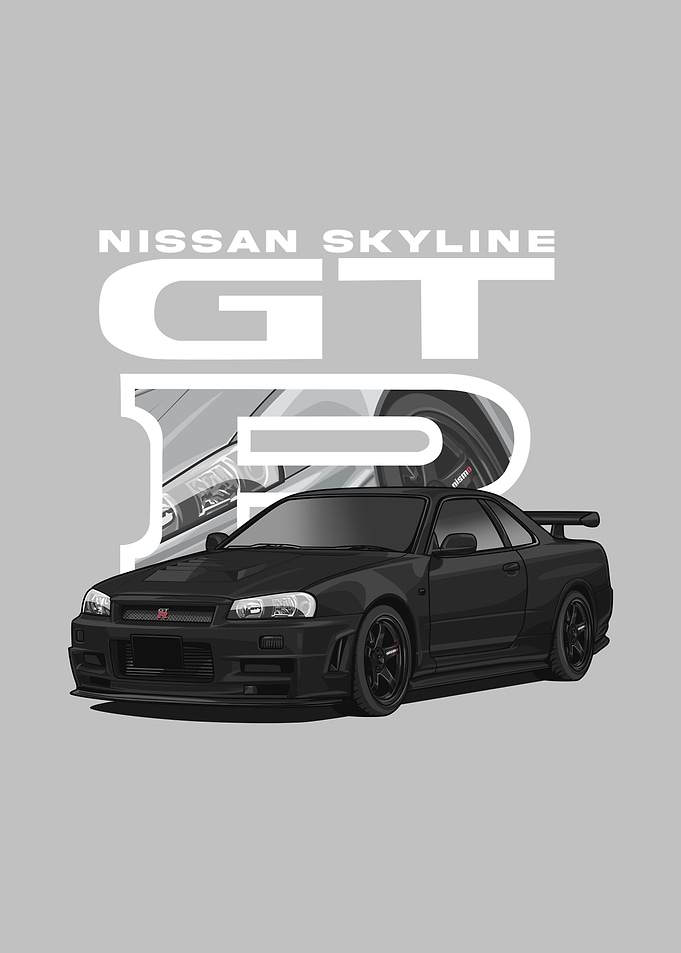 Nissan r34 Skyline black
