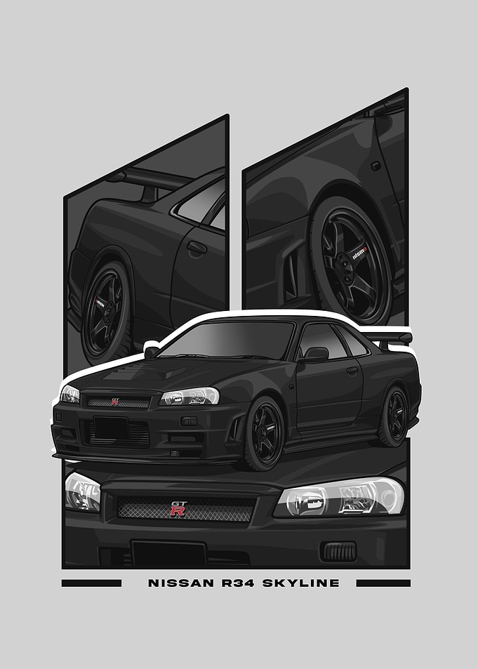 Nissan r34 Skyline black