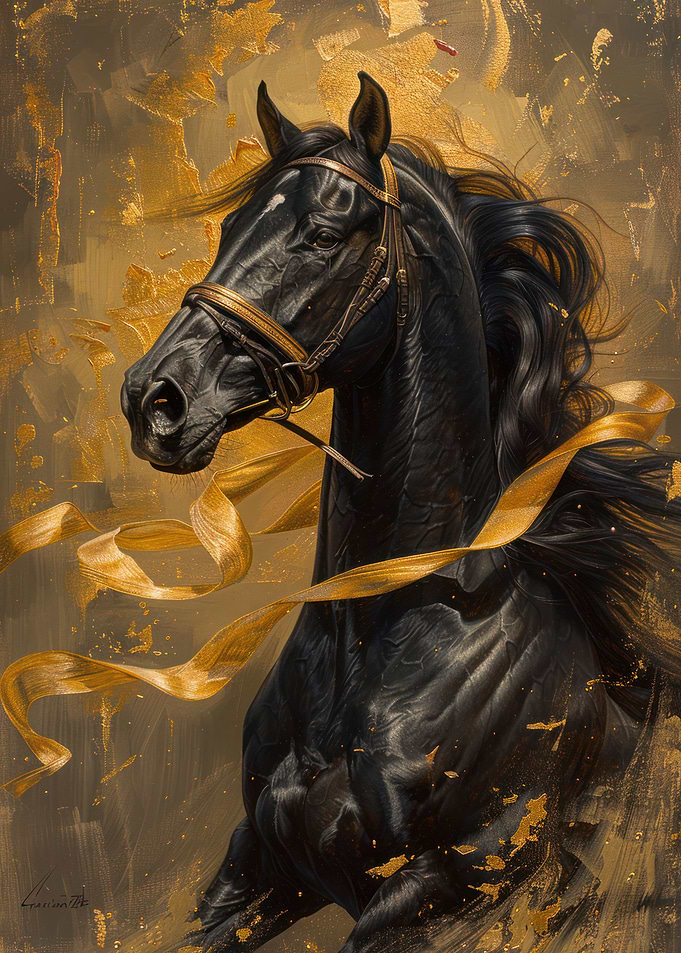 Majestic Black Stallion