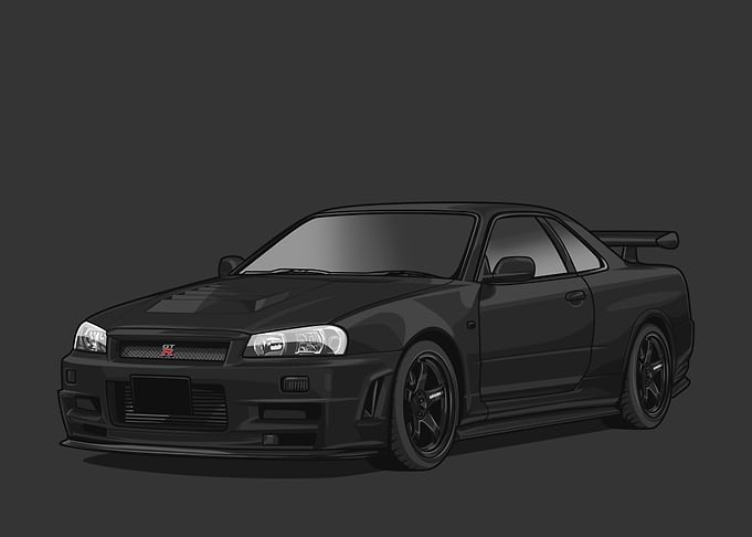 Nissan r34 Skyline black