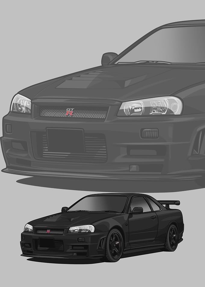 Nissan r34 Skyline black