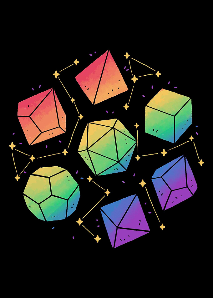 Rainbow Galaxy DND Dice