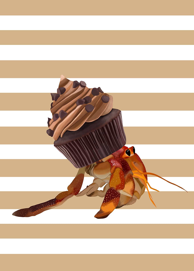 Hermit Crab With Cupcake